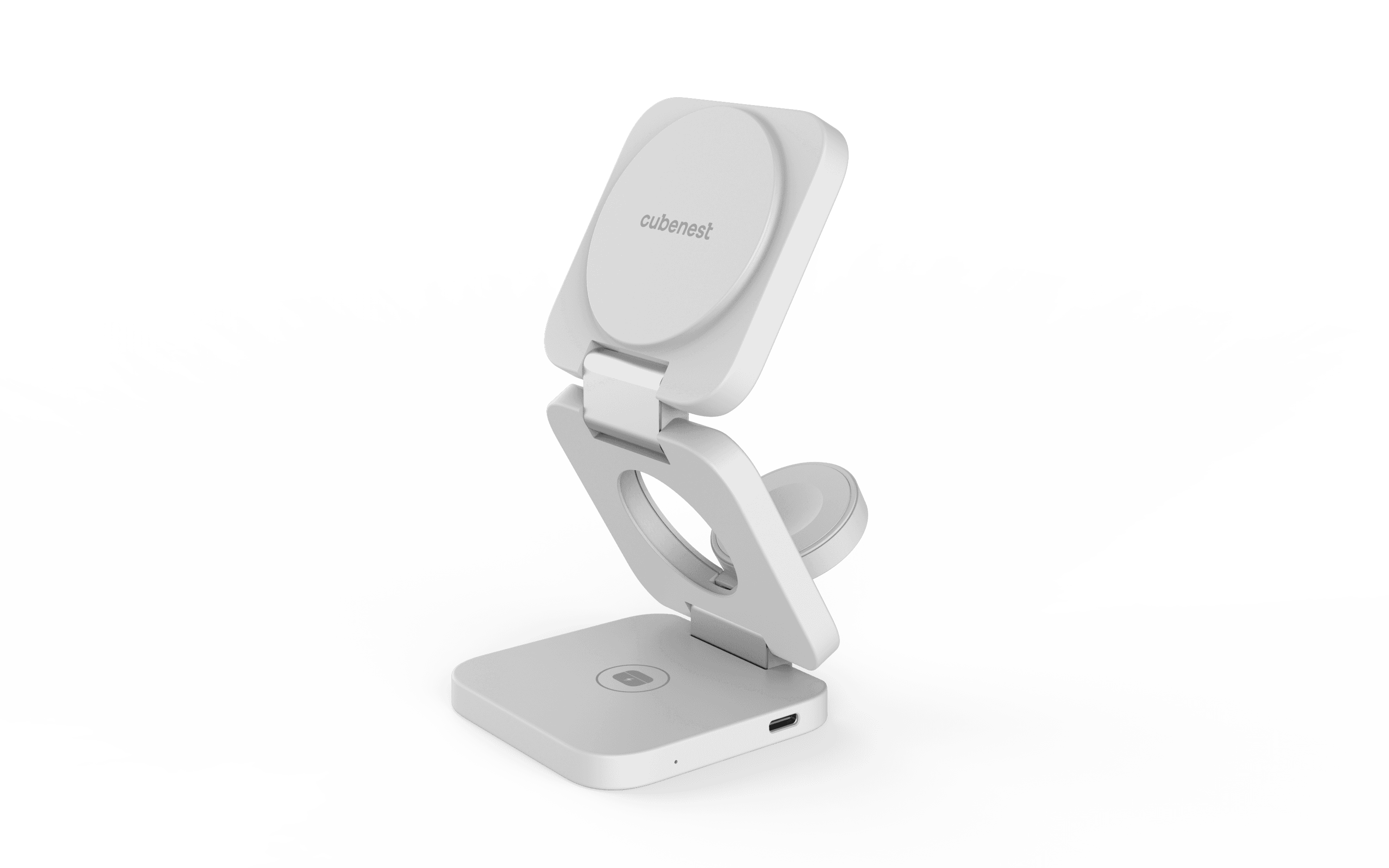 Cubenest E310 3 in 1 Foldable Magnetic Wireless Charger -White-